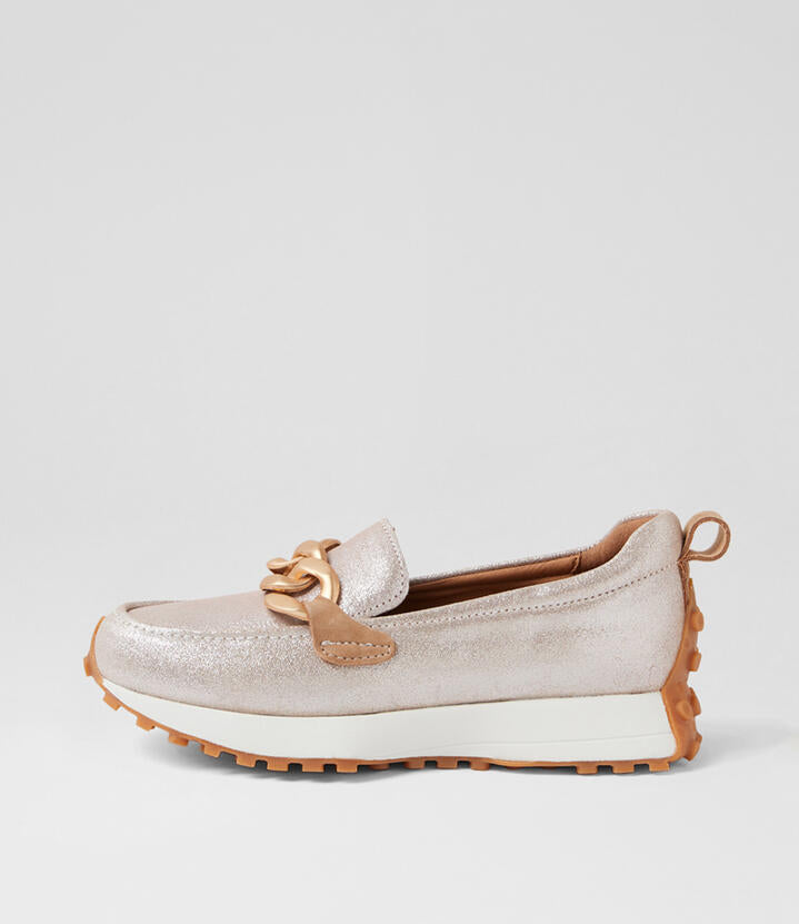 Image of Sneakers. Productname: Orion Old Gold Leather Sneakers in Old Gold colour by brand - MIDAS