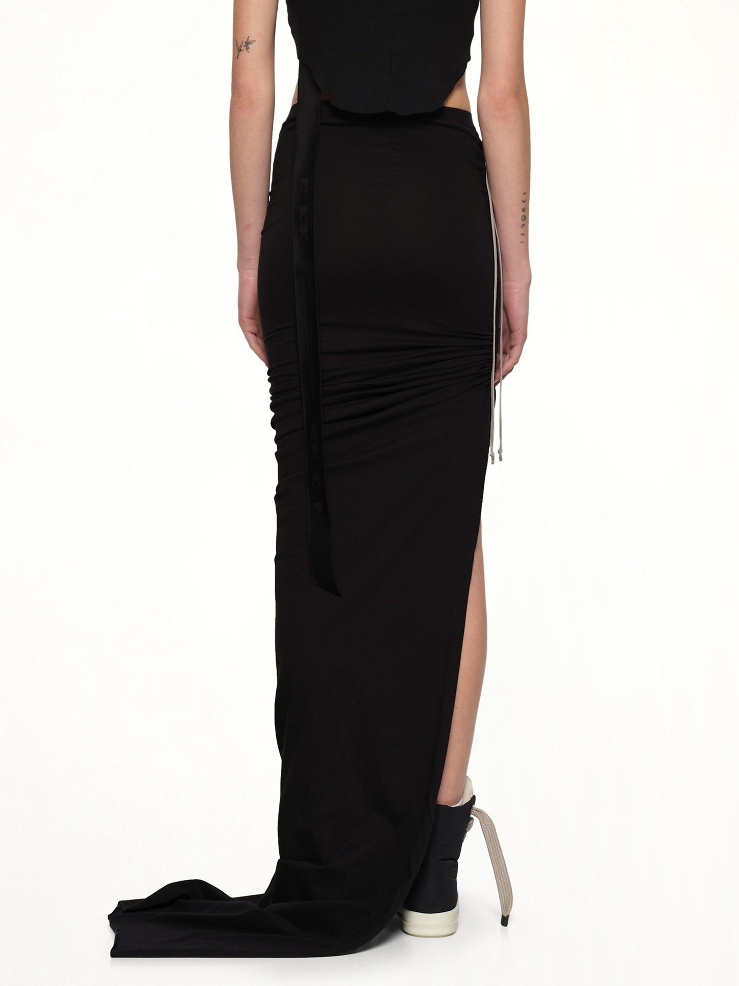 RICK OWENS DRKSHDW Soft Edfu Long Skirt (Black)