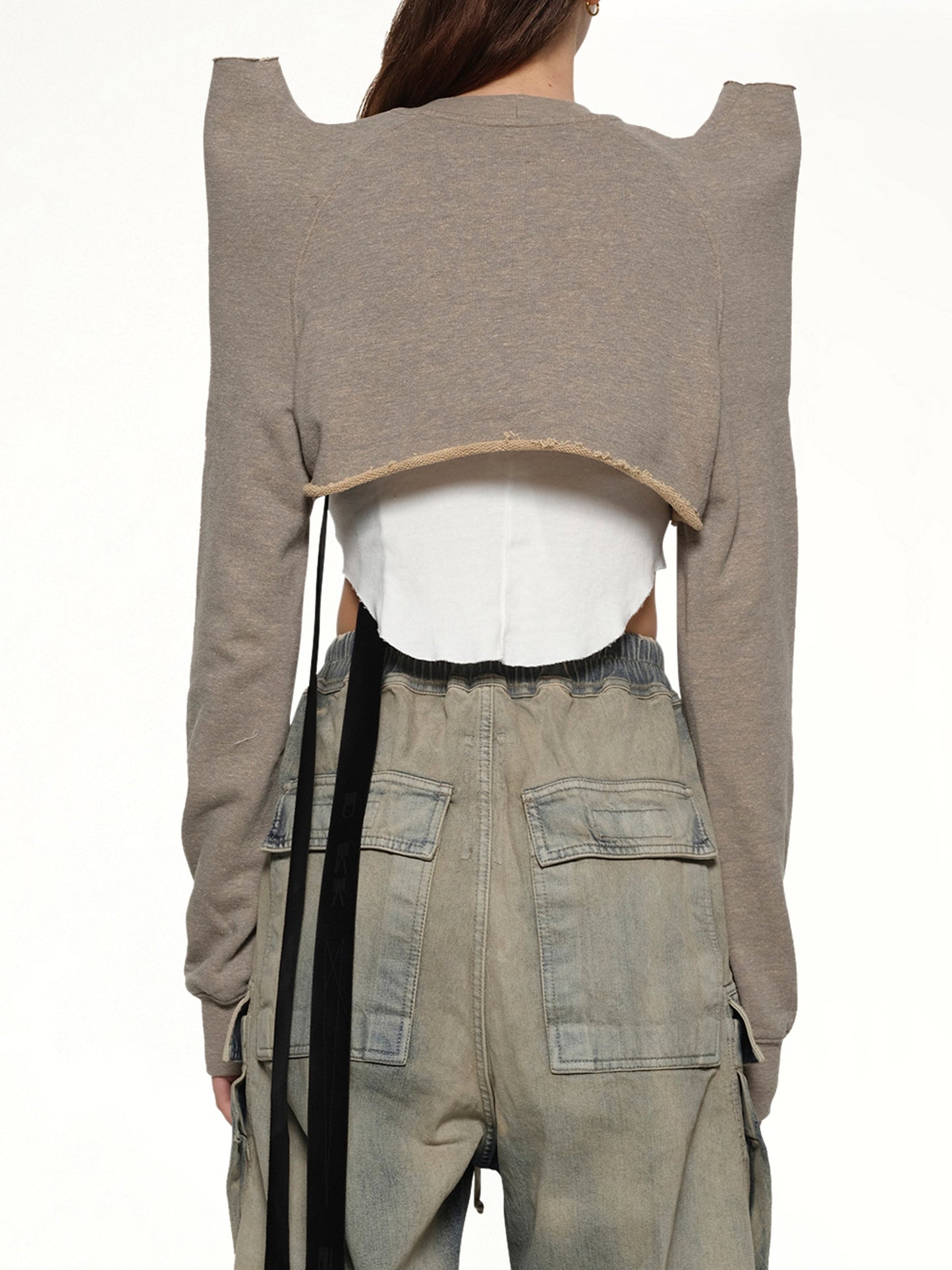 RICK OWENS DRKSHDW Cropped Tecsweat (Melange Grey)