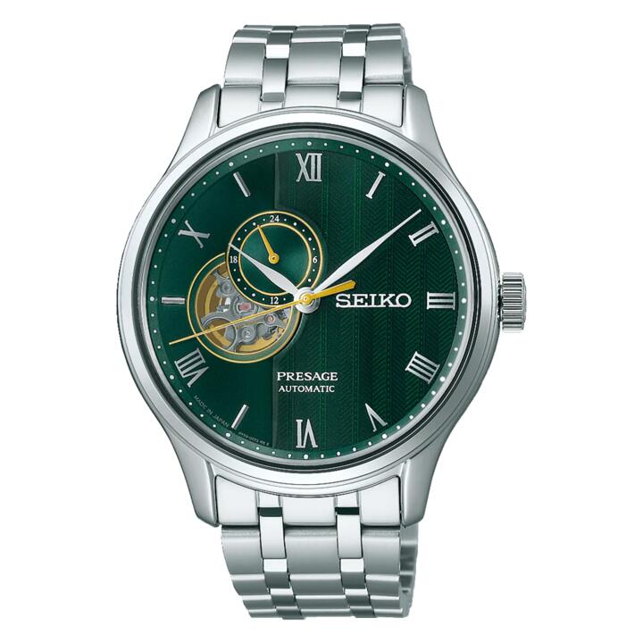 Image of Watches. Productname: Seiko Japanese Garden Green and Silver Tone Watch SSA463J in Watch colour by brand - Seiko