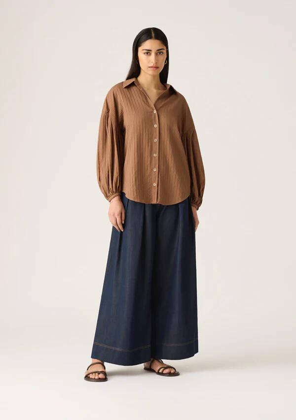 Image of Blouses. Productname: Maia Blouse in Caramel colour by brand - MOS The Label