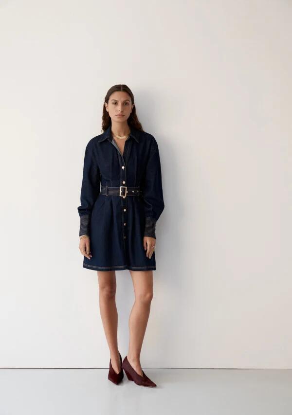 Image of Jeans. Productname: Sia Denim Mini Dress in Deep Indigo colour by brand - MOS The Label