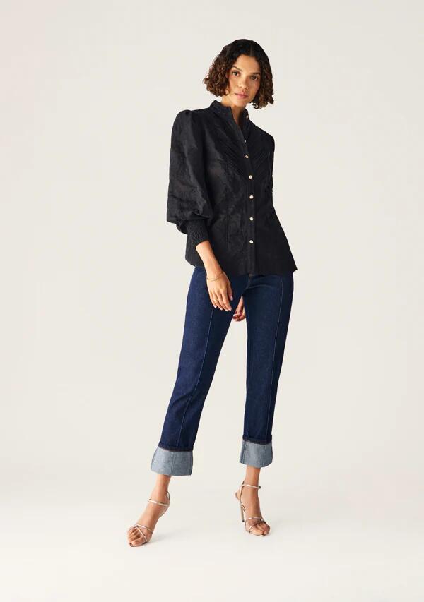 Image of Blouses. Productname: Edith Lace Blouse in Black colour by brand - MOS The Label