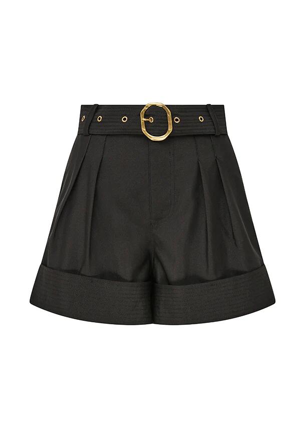 Image of a model wearing Shorts. Productname: Carmelita Shorts | MOS The Label in Black colour by brand - MOS The Label