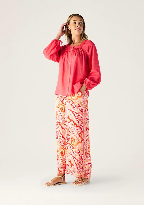Image of Blouses. Productname: Gaia Blouse | MOS The Label in Watermelon Pink colour by brand - MOS The Label