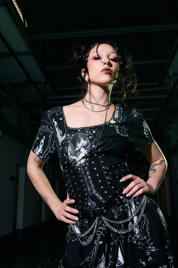 Image of Accessories. Productname: Studded Zip Waist Belt in Black colour by brand - Black Friday