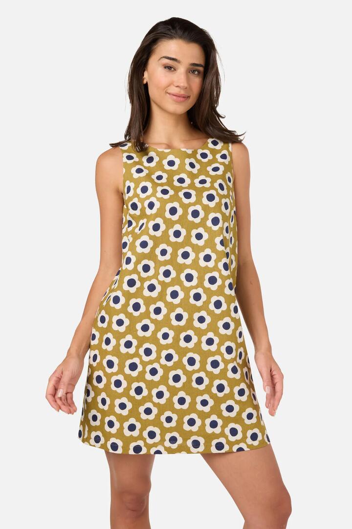 Image of Dresses. Product name - Janie 60'S Mini Shift Dress in Olive colour by brand - Princess Highway