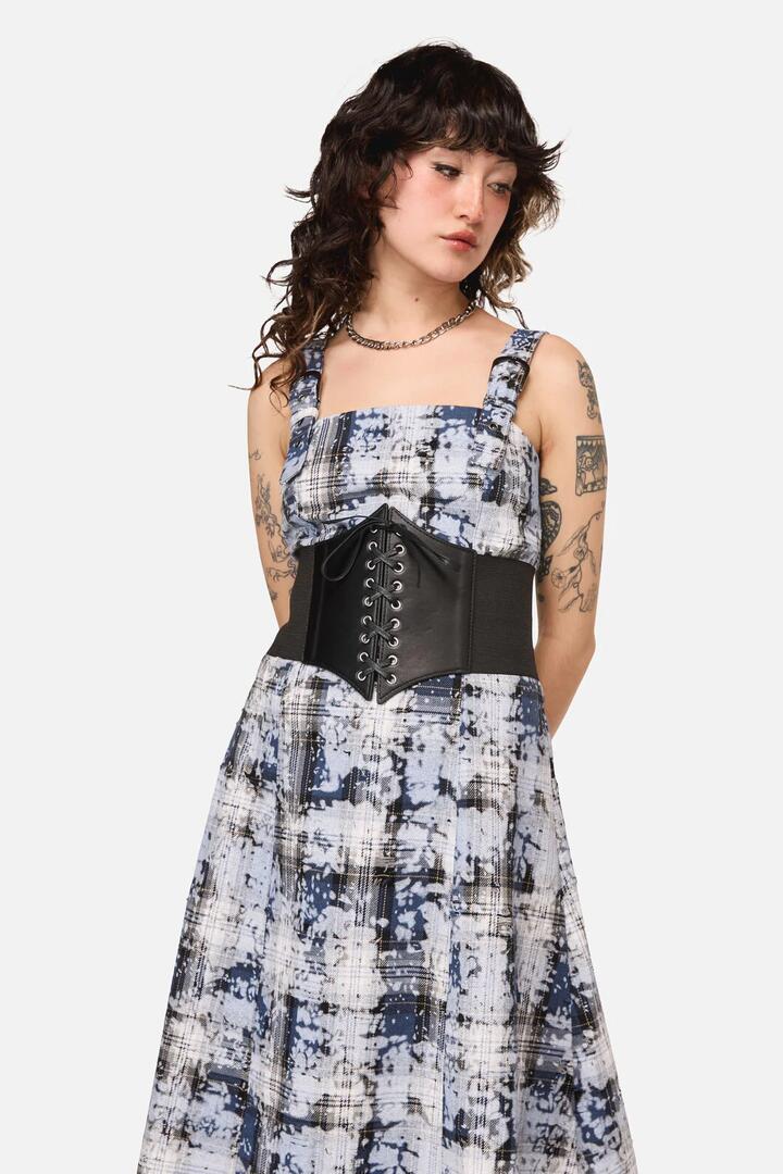 Image of Accessories. Productname: Divination Embroidered Waist Belt in Black colour by brand - Dangerfield