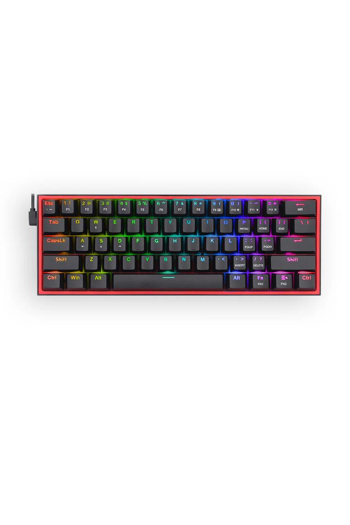 Image of Keyboards. Productname: Redragon K617-RGB Fizz Black 60% Wired Mechanical Gaming Keyboard in Black colour by brand - REDRAGON
