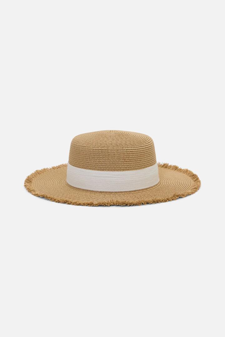 Image of Hats. Productname: Contrast Bow Sun Hat in Natural colour by brand - Princess Highway