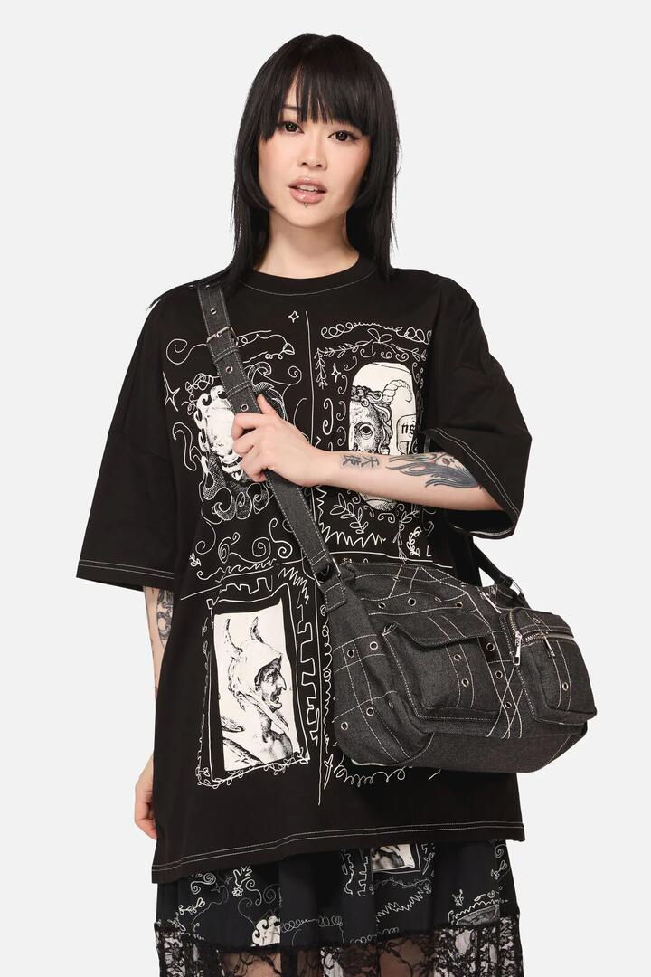 Image of Bags. Productname: Curse Grunge Crossbody Bag in Black colour by brand - Black Friday