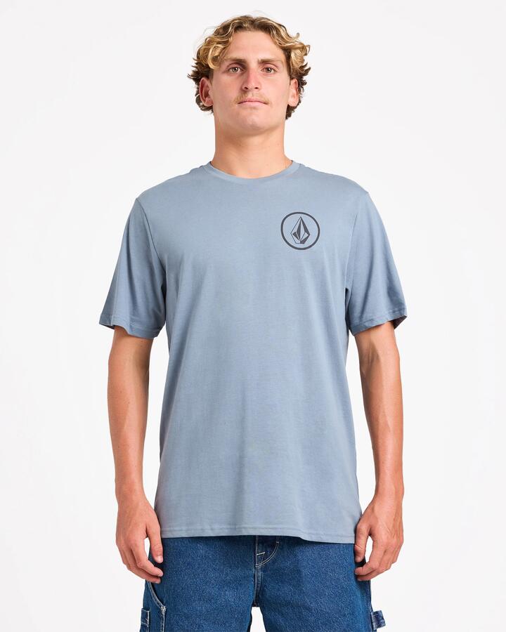 Image of T-Shirts. Product name - Volcom Mens Mini Circle T-Shirt Slate Blue in Slate Blue colour by brand - Volcom