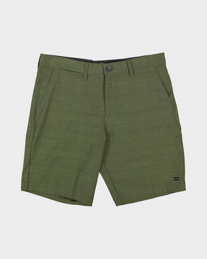 Image of a model wearing Shorts. Productname: billabong - Mens Crossfire 19" Hybrid Shorts - Winter Moss - in Winter Moss colour by brand - billabong