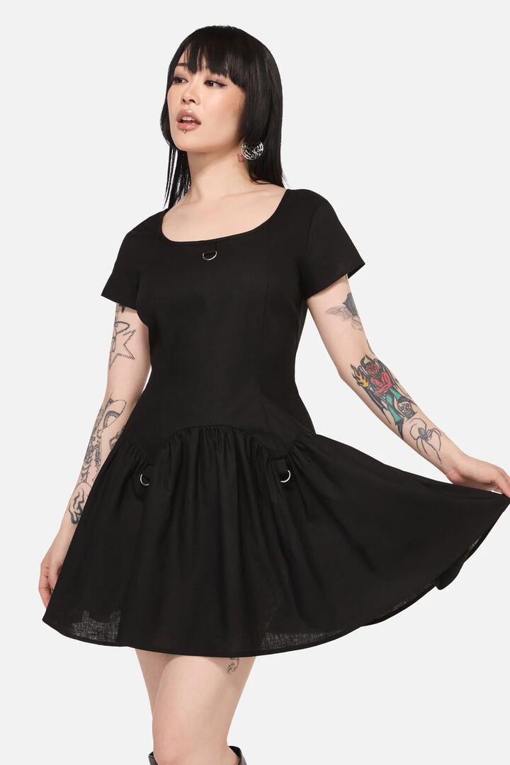 Image of Dresses. Product name - Goodie Goth D-Ring Dress in Black colour by brand - Black Friday