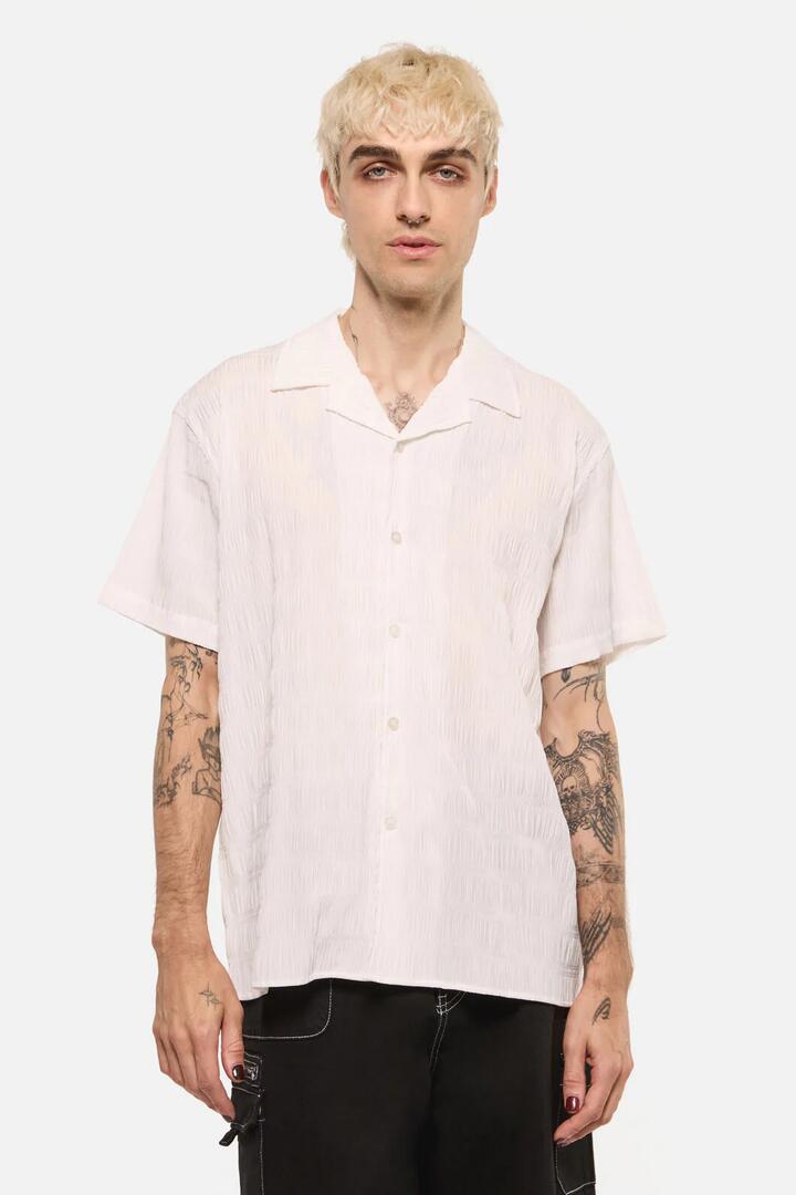 Image of Shirts. Product name - Pond Stripe Unisex Shirt in White colour by brand - Dangerfield