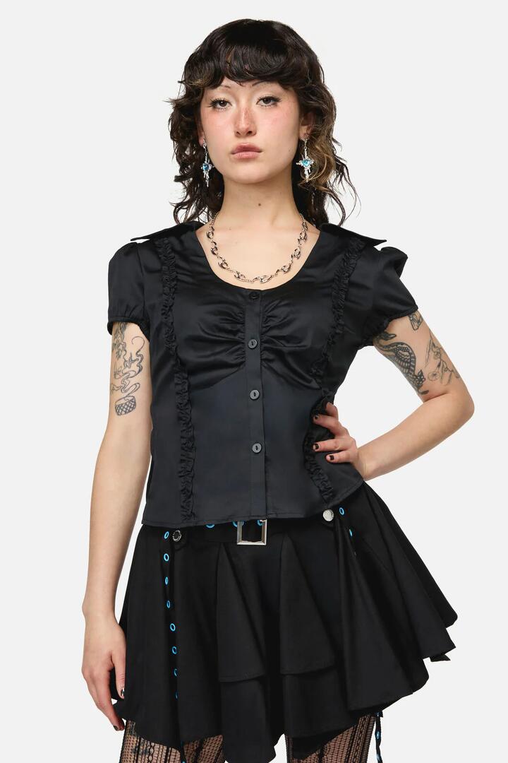 Image of Blouses. Product name - Divination Goth Blouse in Black colour by brand - Dangerfield