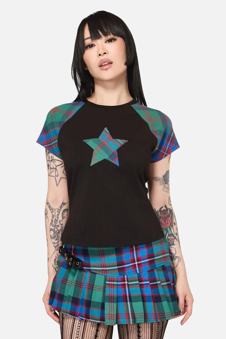 Image of T-Shirts. Product name - Diablo Goth Tartan Tee in Multi colour by brand - Black Friday