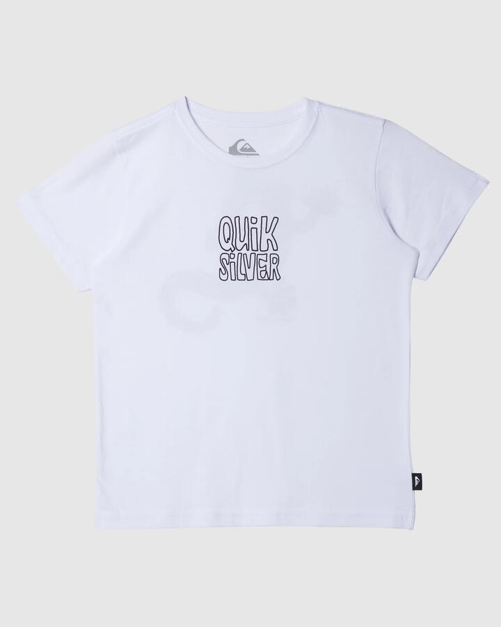 Image of T-Shirts. Product name - Quiksilver Boys 2-7 Quik Gecko T-Shirt White in White colour by brand - Quiksilver