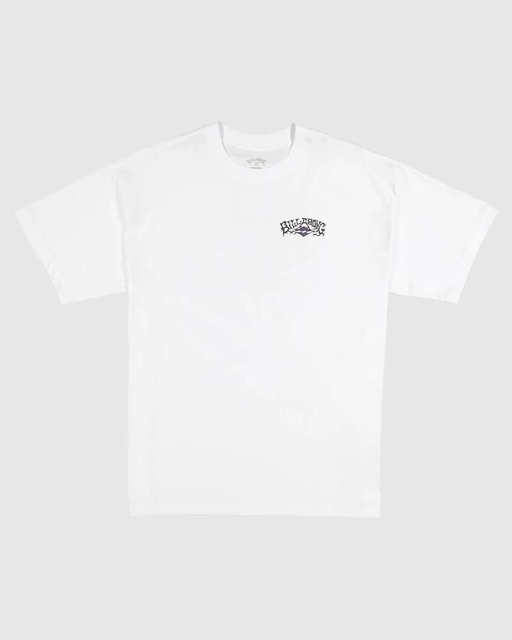 Image of a model wearing Tops. Productname: Billabong - Mens Occ Core T-Shirt - White - in White colour by brand - Billabong