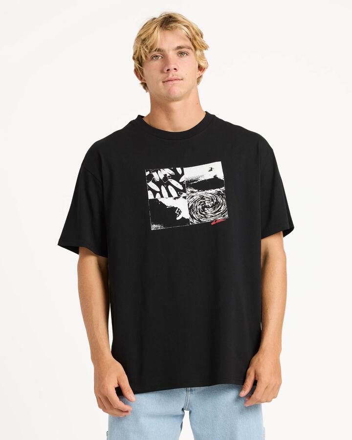Image of T-Shirts. Product name - Quiksilver Mens Montage T-Shirt Black in Black colour by brand - Quiksilver