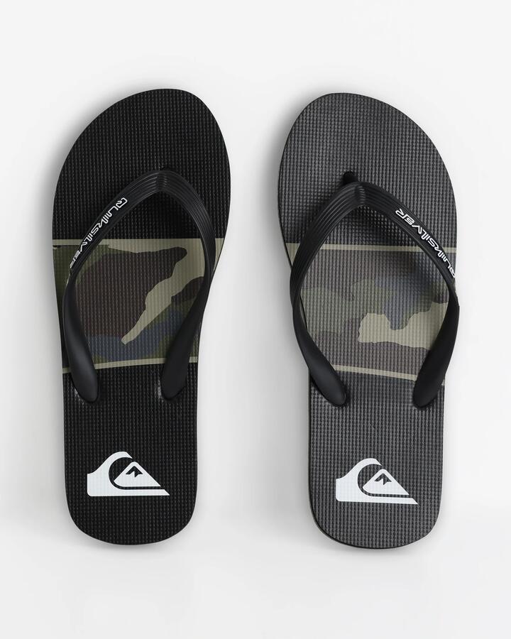 Image of Sandals. Product name - Quiksilver Mens Moncata Thongs Black/Camo in Black/Camo colour by brand - Quiksilver