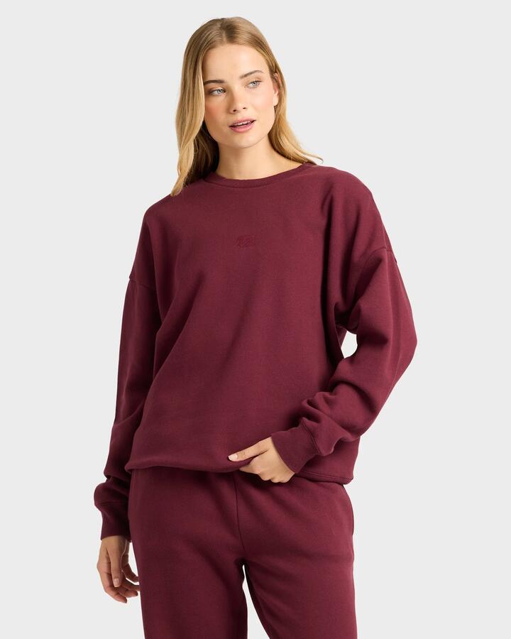 Image of Accessories. Productname: billabong - Womens Wave Essential Crew Neck - Red Dahlia - in Red Dahlia colour by brand - billabong