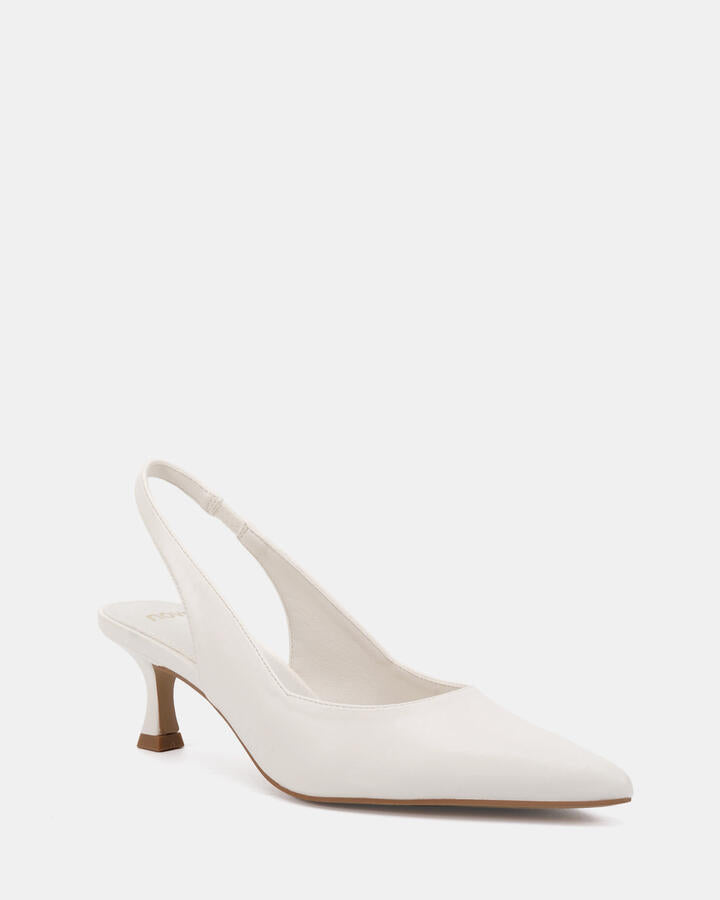 Image of Shoes. Productname: Idinna: White Smooth - Women's Court - Low Heel in White Smooth colour by brand - Novo