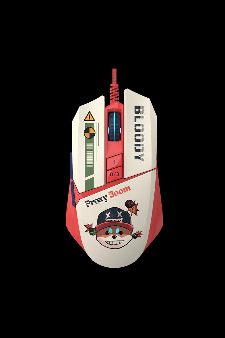 Image of Electronics Accessories. Productname: Bloody W63 Max Proxy Boom Compact RGB Animation 12,000 CPI Gaming Mouse in Proxy Boom colour by brand - BLOODY