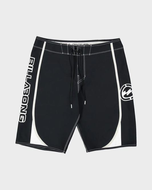 Image of Swimwear. Productname: billabong Mens Dbah Bio Wave Pro Performance 21" Boardshorts Black/White - in Black/White colour by brand - Billabong