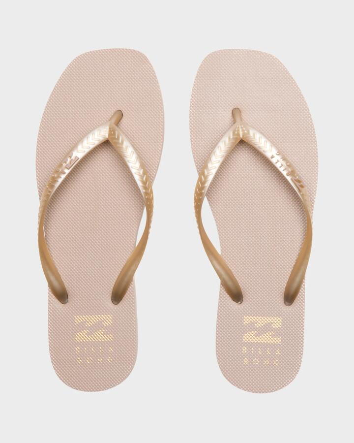 Image of Sandals. Product name - Billabong Womens Fiji Square Toe Thongs Tan/Gold in Tan/Gold colour by brand - Billabong