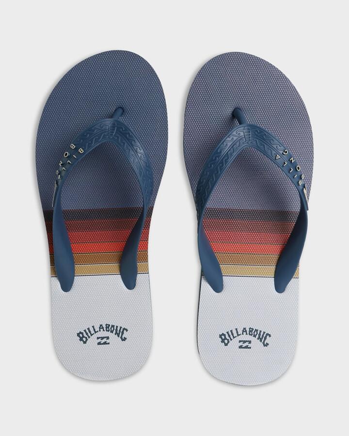 Image of Sandals. Product name - Billabong Mens Tides 2.0 Print Thongs Navy/Red/Tan in Navy/Red/Tan colour by brand - Billabong