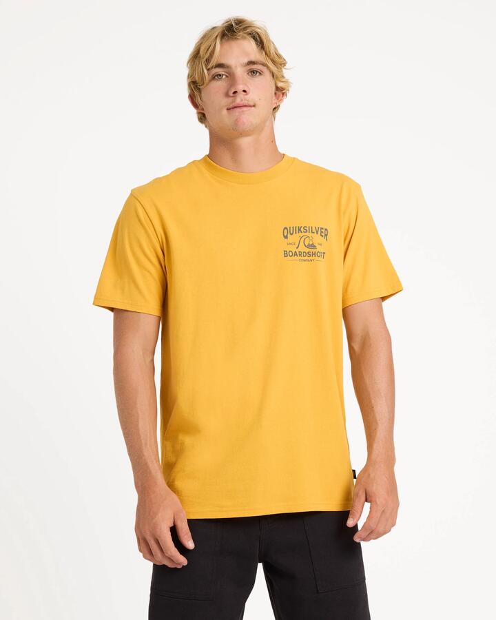Image of T-Shirts. Product name - Quiksilver Mens Odd Balls T-Shirt Mineral Yellow in Mineral Yellow colour by brand - Quiksilver