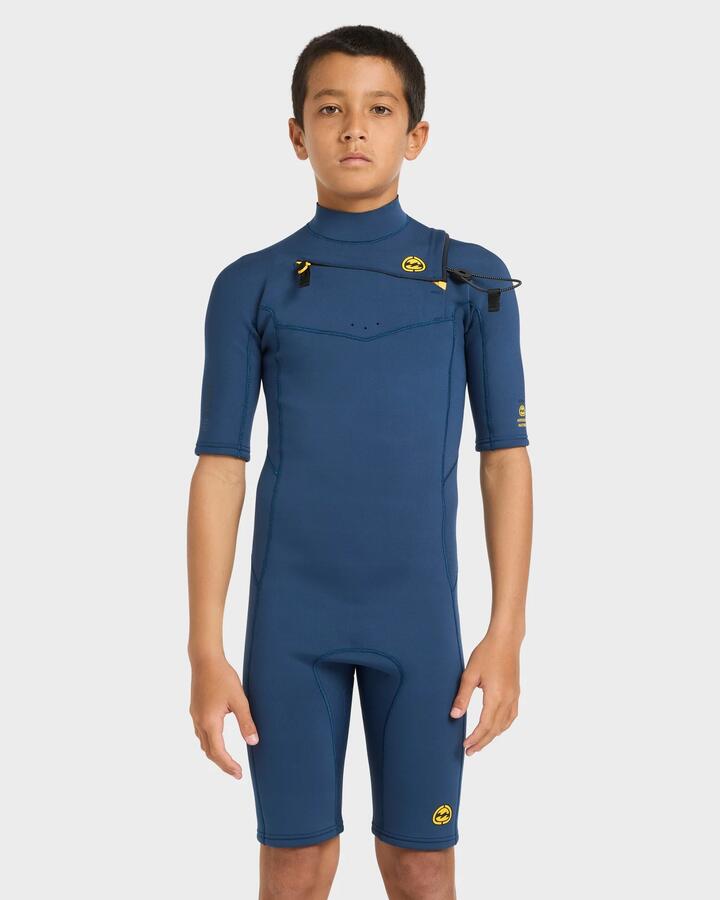 Image of Swimwear. Product name - Billabong Boys 8-16 2/2Mm Absolute Natural Chest Zip Gbs Springsuit Dark Denim in Dark Denim colour by brand - Billabong