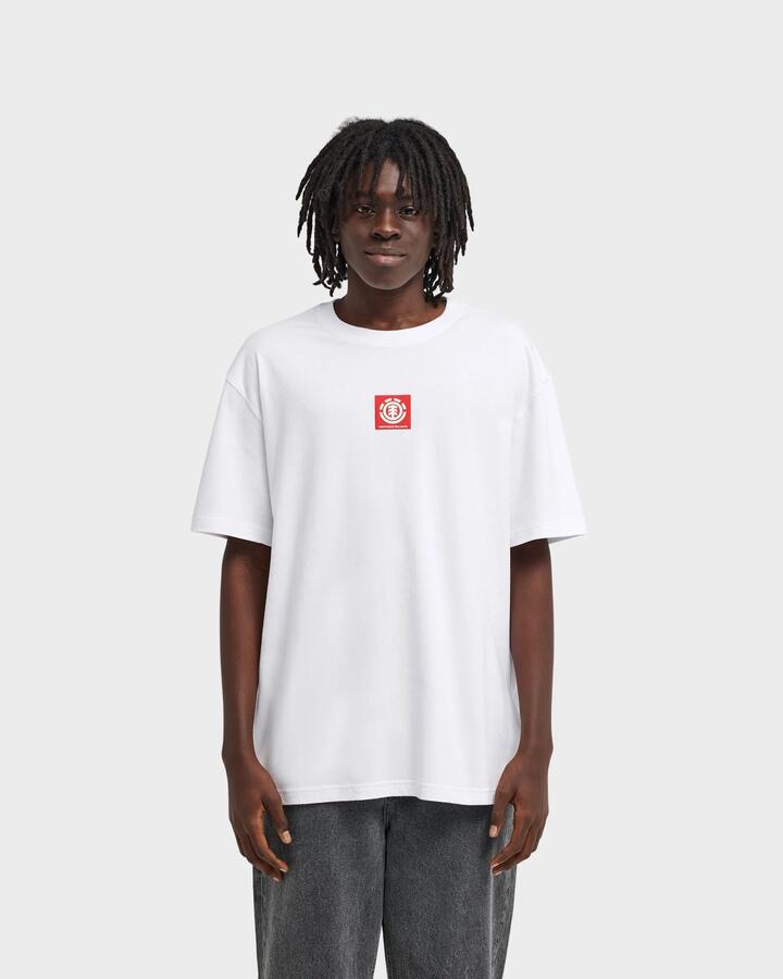Image of T-Shirts. Product name - Element Mens Square Logo T-Shirt Optic White in Optic White colour by brand - Element