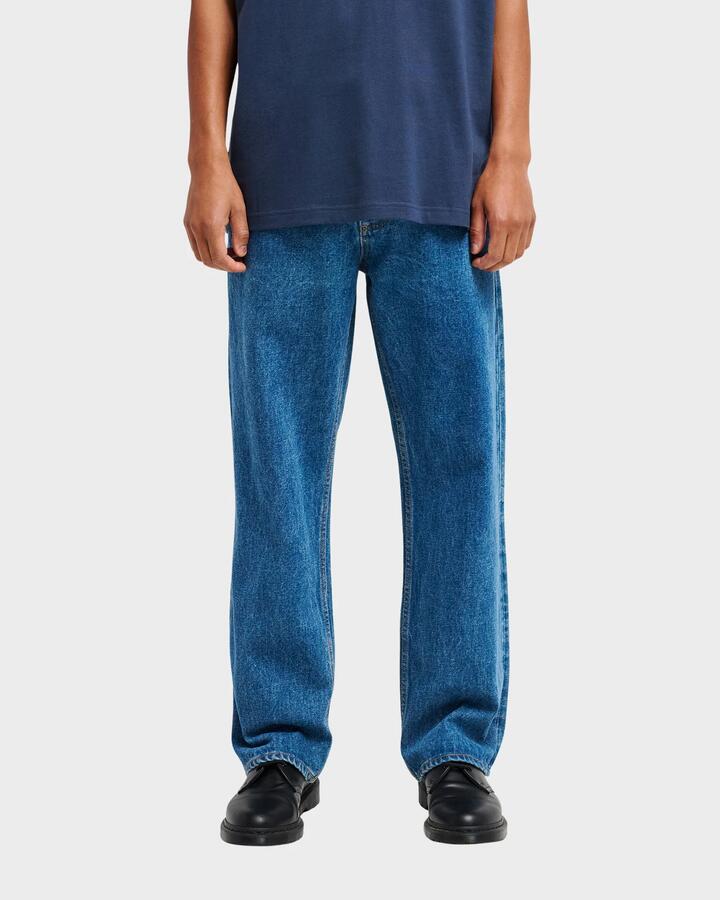 Image of Jeans. Productname: rvca Mens Americana Dayshift Denim Jeans Blue Collar - in Blue Collar colour by brand - Rvca