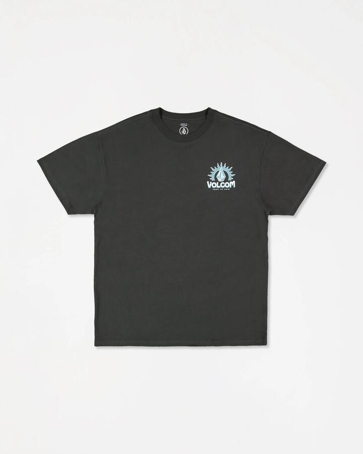 Image of a model wearing Tops. Productname: volcom Mens Solstice T-Shirt Stealth - in Stealth colour by brand - Volcom