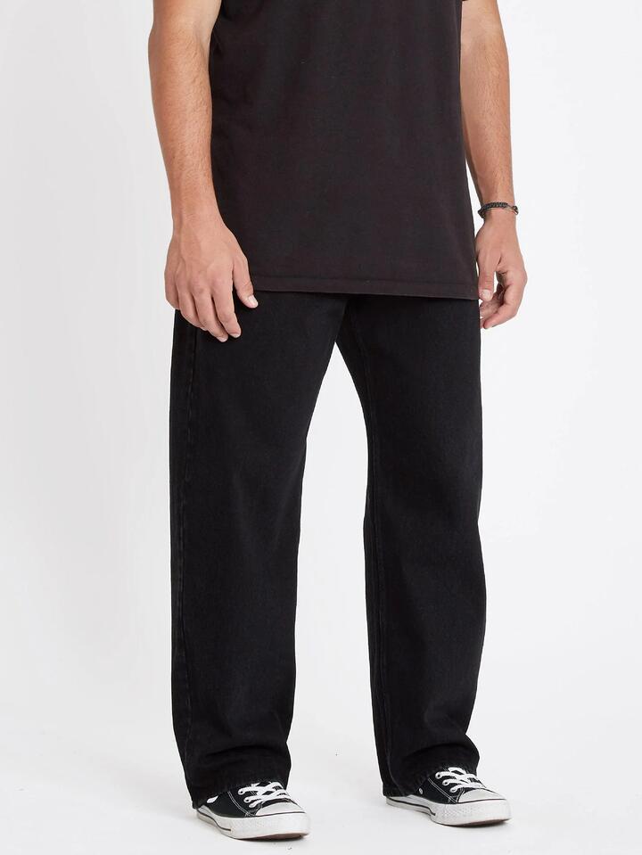Image of Jeans. Product name - Volcom Mens Billow Denim Jeans Black in Black colour by brand - Volcom