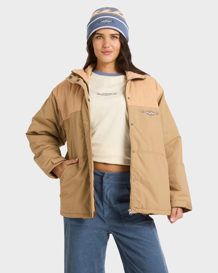 Image of Coats & Jackets. Product name - Billabong Womens Original Vibe Jacket Cement in Cement colour by brand - Billabong