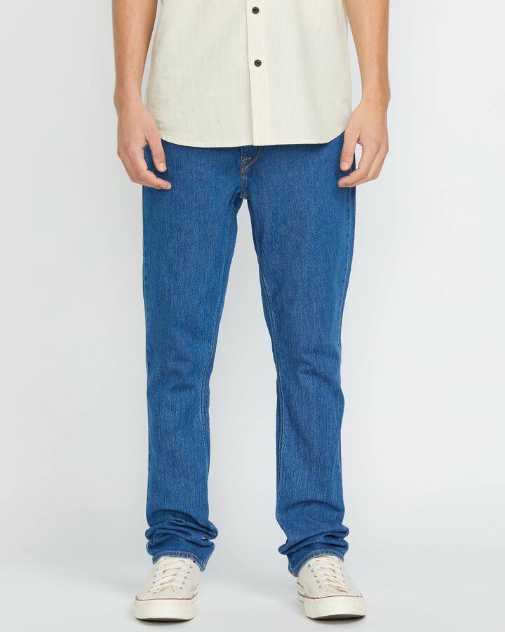 Image of Jeans. Product name - Volcom Mens Vorta Denim Jeans Bold Blue in Bold Blue colour by brand - Volcom