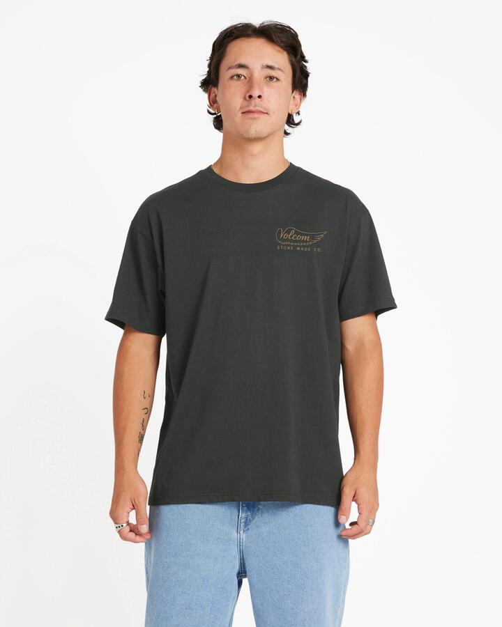 Image of T-Shirts. Product name - Volcom Mens Highbird T-Shirt Asphalt Black in Asphalt Black colour by brand - Volcom