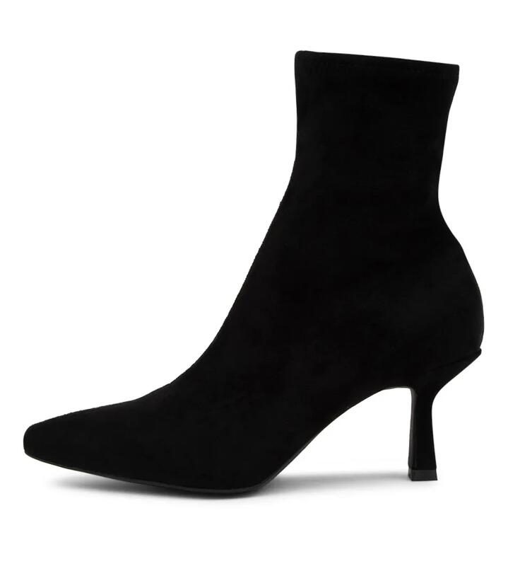 Image of Boots. Productname: Audry Black Microsuede Ankle Boots in Black colour by brand - MOLLINI