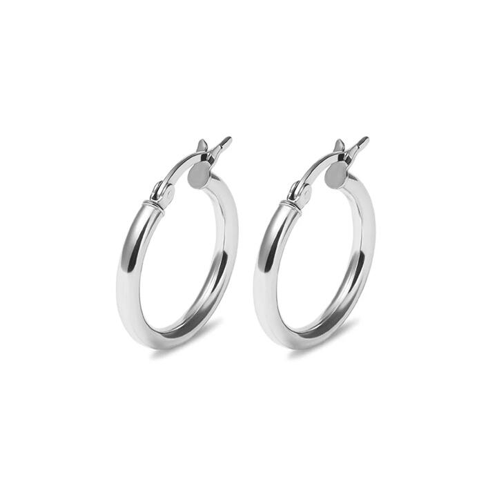 Image of Earrings. Productname: 20mm Plain Hoop Earrings in Sterling Silver in Silver colour by brand - Bevilles