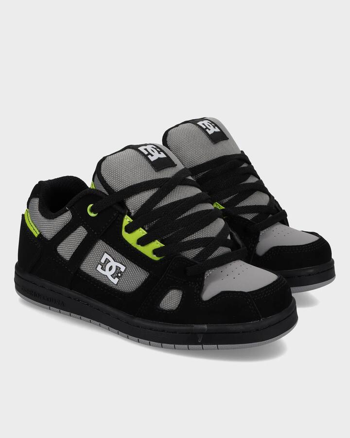 Image of Sneakers. Product name - DC Shoes Boys 8-16 Stag Youth Sneakers Black/Grey/Lime in Black/Grey/Lime colour by brand - DC Shoes