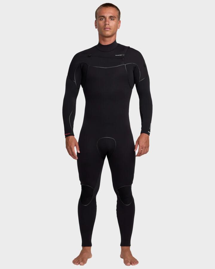 Image of Wetsuits. Product name - Quiksilver Mens 3/2Mm Marathon Sessions Chest Zip Wetsuit Black in Black colour by brand - Quiksilver