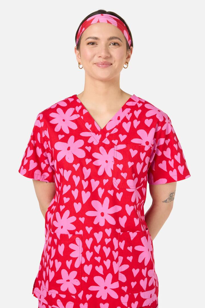 Image of Hair Accessories. Productname: Valentina Scrub Headband in Red colour by brand - Scrubs With Love