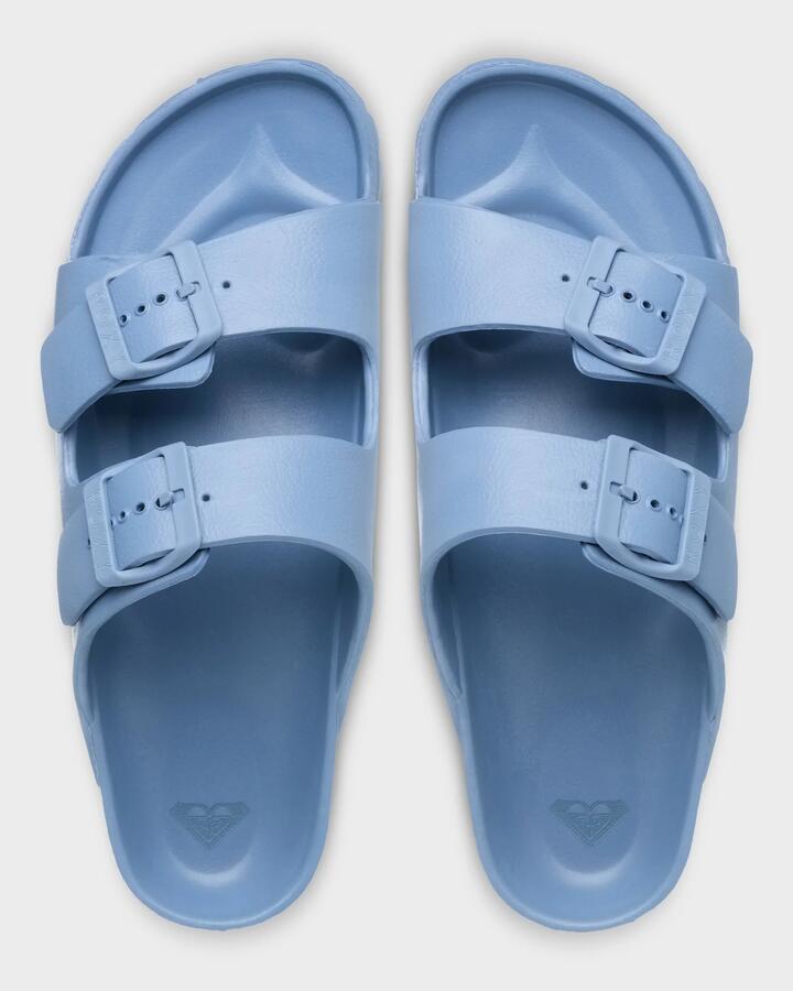 Image of Slippers. Product name - Roxy Womens Kattie Slides Rain Washed in Rain Washed colour by brand - Roxy