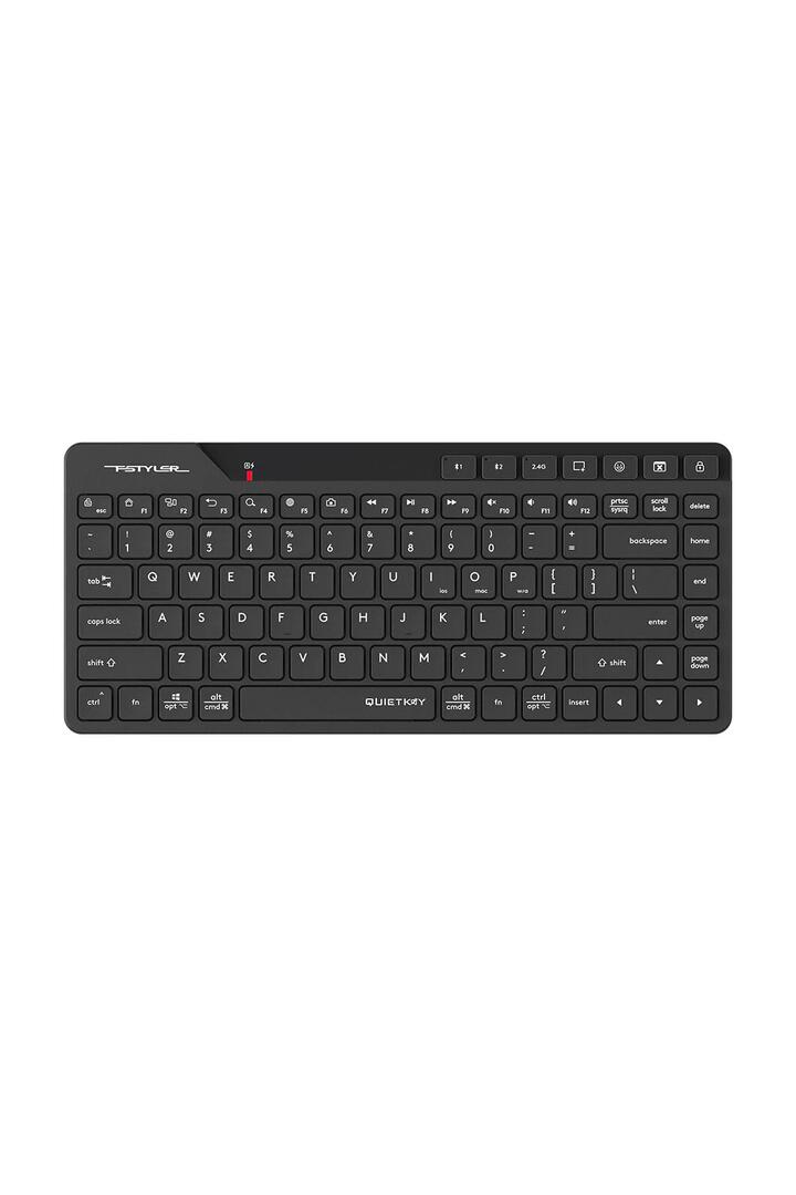 Image of Electronics Accessories. Productname: A4Tech FBK26C AS Black Rechargeable Compact QuietKey Keyboard in Black colour by brand - A4Tech