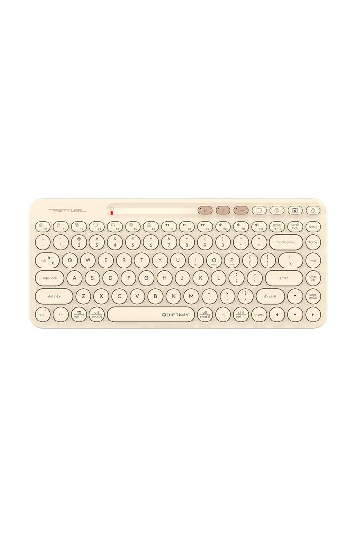 Image of Electronics Accessories. Productname: FBK36C AS Recharge Compact Keyboard (Cafe latte) in Cafe Latte colour by brand - A4Tech