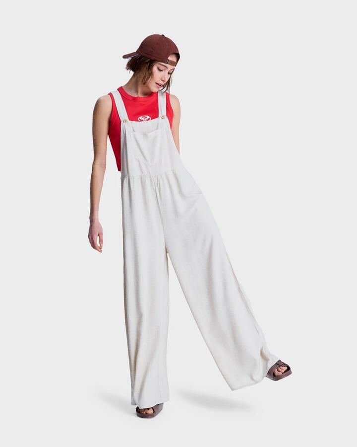 Image of Bodysuits. Product name - Roxy Womens Easy Isle Jumpsuit Natural in Natural colour by brand - Roxy