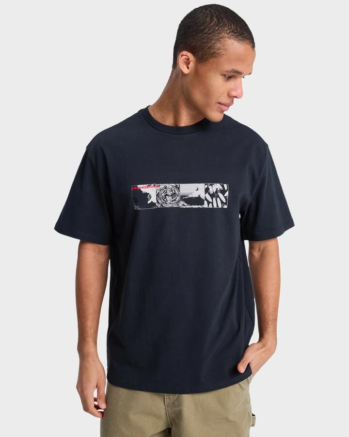 Image of a model wearing Tops. Productname: quiksilver Mens Mercury Fortex T-Shirt Black - in Black colour by brand - Quiksilver